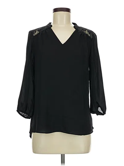 Pre-owned Fortune + Ivy 3/4 Sleeve Blouse In Black