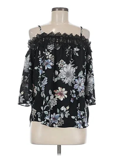 Pre-owned Fortune + Ivy 3/4 Sleeve Blouse In Black