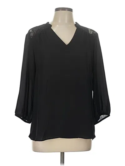 Pre-owned Fortune + Ivy 3/4 Sleeve Blouse In Black