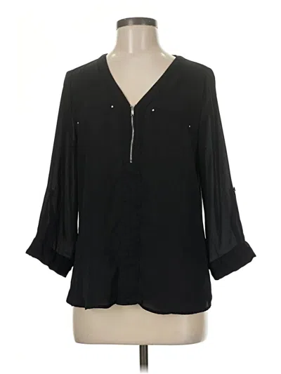 Pre-owned Fortune + Ivy 3/4 Sleeve Blouse In Black