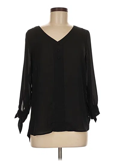 Pre-owned Fortune + Ivy 3/4 Sleeve Blouse In Black