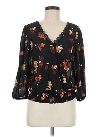 Pre-owned Fortune + Ivy 3/4 Sleeve Blouse In Black