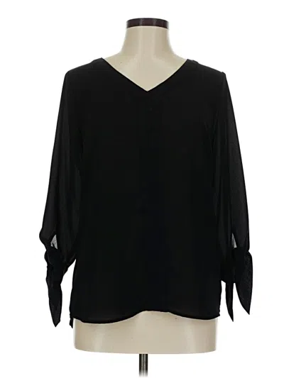 Pre-owned Fortune + Ivy 3/4 Sleeve Blouse In Black