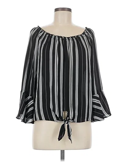 Pre-owned Fortune + Ivy 3/4 Sleeve Blouse In Black