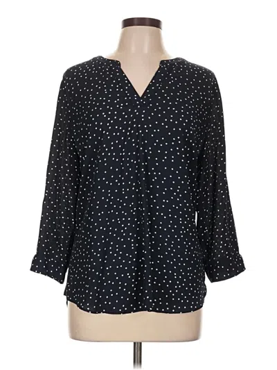 Pre-owned Fortune + Ivy 3/4 Sleeve Blouse In Black