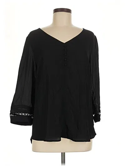 Pre-owned Fortune + Ivy 3/4 Sleeve Blouse In Black