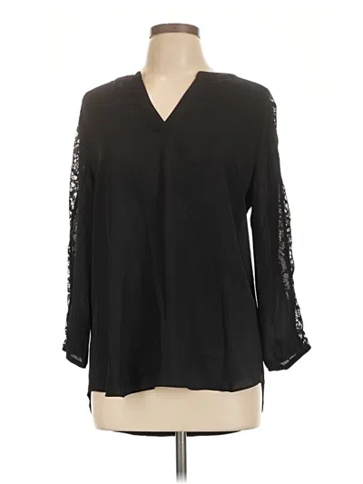 Pre-owned Fortune + Ivy 3/4 Sleeve Blouse In Black