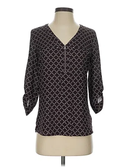 Pre-owned Fortune + Ivy 3/4 Sleeve Blouse In Black