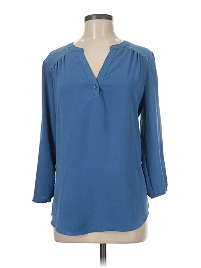 Pre-owned Fortune + Ivy 3/4 Sleeve Blouse In Blue