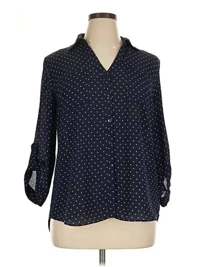 Pre-owned Fortune + Ivy 3/4 Sleeve Blouse In Blue