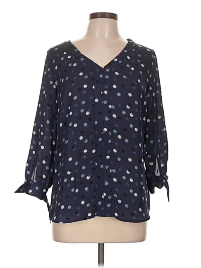 Pre-owned Fortune + Ivy 3/4 Sleeve Blouse In Blue