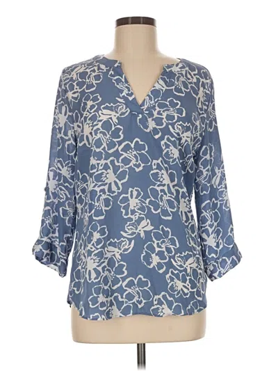 Pre-owned Fortune + Ivy 3/4 Sleeve Blouse In Blue