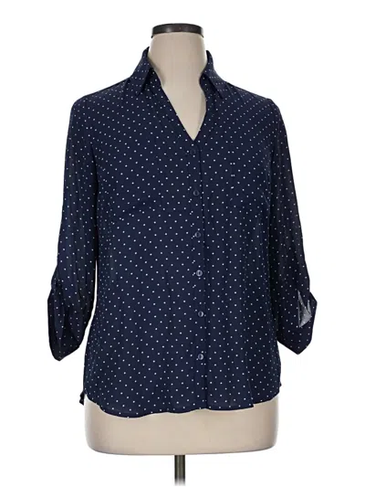 Pre-owned Fortune + Ivy 3/4 Sleeve Blouse In Blue
