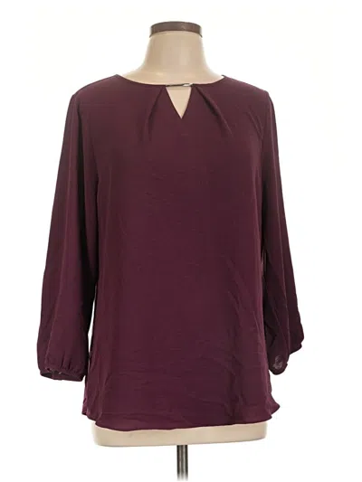 Pre-owned Fortune + Ivy 3/4 Sleeve Blouse In Burgundy