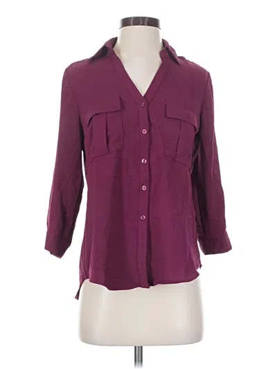 Pre-owned Fortune + Ivy 3/4 Sleeve Blouse In Burgundy