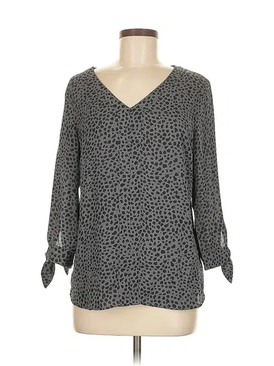 Pre-owned Fortune + Ivy 3/4 Sleeve Blouse In Gray