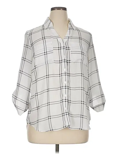 Pre-owned Fortune + Ivy 3/4 Sleeve Blouse In Gray