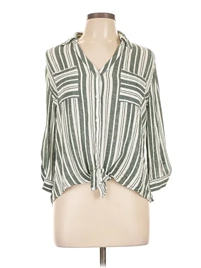 Pre-owned Fortune + Ivy 3/4 Sleeve Blouse In Green