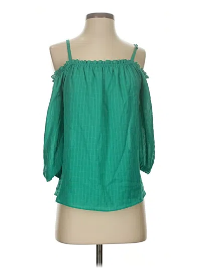 Pre-owned Fortune + Ivy 3/4 Sleeve Blouse In Green