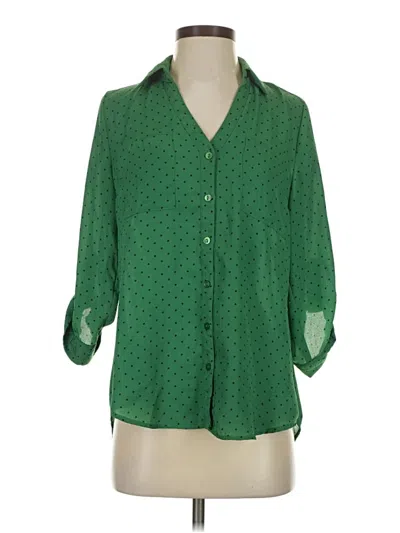 Pre-owned Fortune + Ivy 3/4 Sleeve Blouse In Green