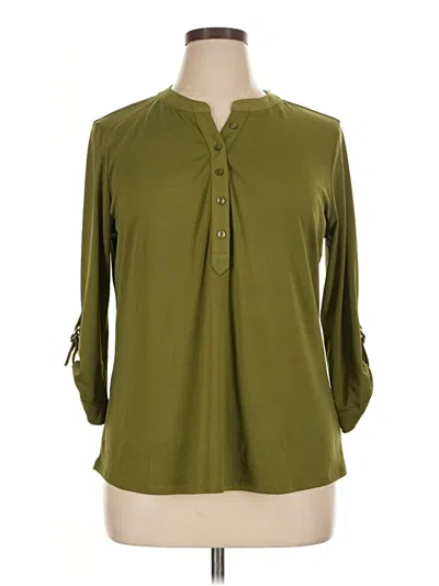 Pre-owned Fortune + Ivy 3/4 Sleeve Blouse In Green