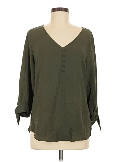 Pre-owned Fortune + Ivy 3/4 Sleeve Blouse In Green