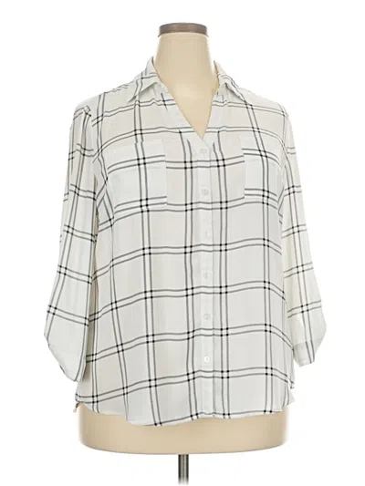Pre-owned Fortune + Ivy 3/4 Sleeve Blouse In Ivory