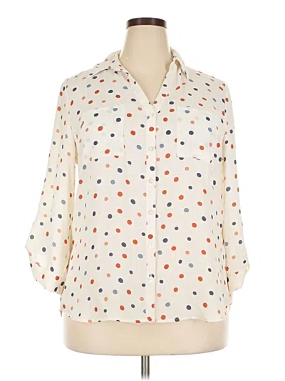 Pre-owned Fortune + Ivy 3/4 Sleeve Blouse In Ivory