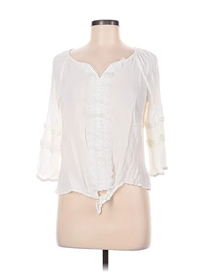 Pre-owned Fortune + Ivy 3/4 Sleeve Blouse In Ivory