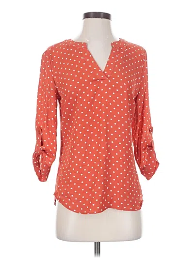 Pre-owned Fortune + Ivy 3/4 Sleeve Blouse In Orange