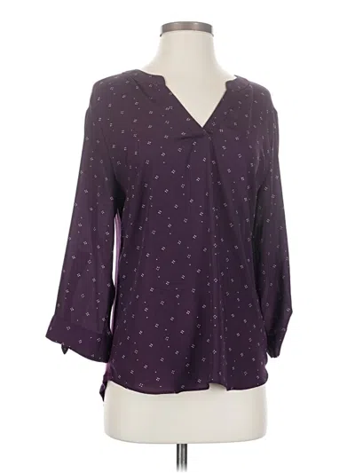 Pre-owned Fortune + Ivy 3/4 Sleeve Blouse In Purple