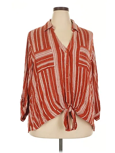 Pre-owned Fortune + Ivy 3/4 Sleeve Blouse In Red