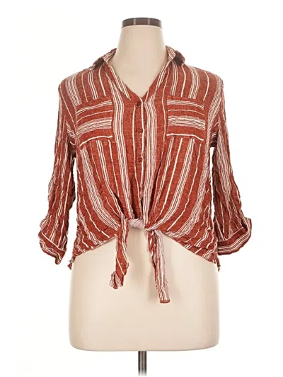 Pre-owned Fortune + Ivy 3/4 Sleeve Blouse In Red