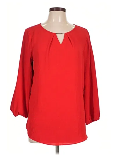 Pre-owned Fortune + Ivy 3/4 Sleeve Blouse In Red