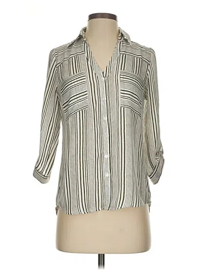 Pre-owned Fortune + Ivy 3/4 Sleeve Blouse In Silver
