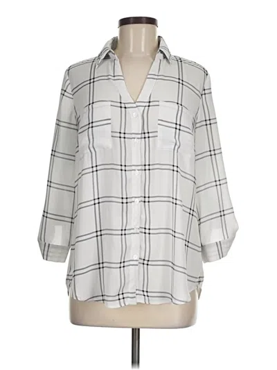 Pre-owned Fortune + Ivy 3/4 Sleeve Blouse In Silver