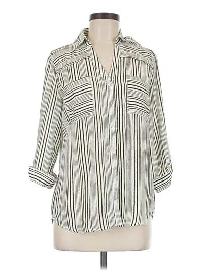 Pre-owned Fortune + Ivy 3/4 Sleeve Blouse In Silver
