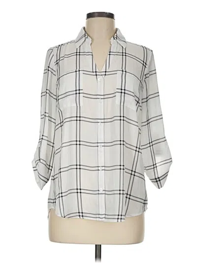 Pre-owned Fortune + Ivy 3/4 Sleeve Blouse In Silver