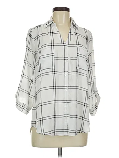 Pre-owned Fortune + Ivy 3/4 Sleeve Blouse In Silver