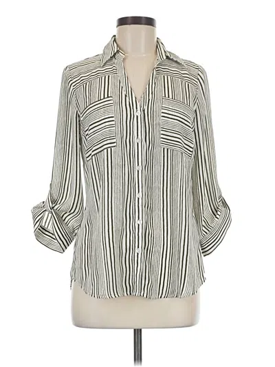 Pre-owned Fortune + Ivy 3/4 Sleeve Blouse In Silver