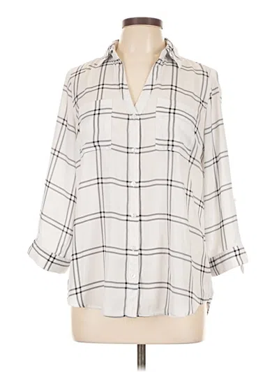 Pre-owned Fortune + Ivy 3/4 Sleeve Blouse In White