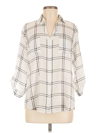 Pre-owned Fortune + Ivy 3/4 Sleeve Button Down Shirt In Ivory