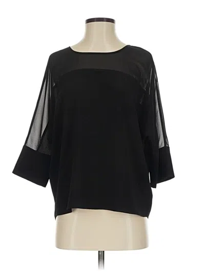 Pre-owned Fortune + Ivy 3/4 Sleeve Top Black Boatneck Tops