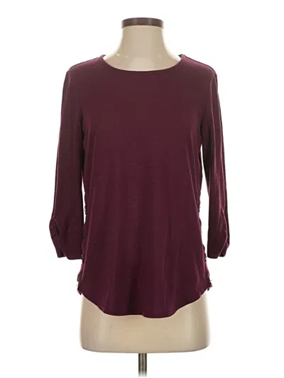 Pre-owned Fortune + Ivy 3/4 Sleeve Top Burgundy Boatneck Tops