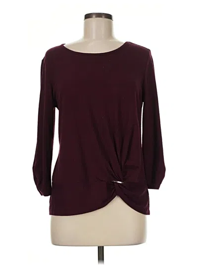 Pre-owned Fortune + Ivy 3/4 Sleeve Top Burgundy Boatneck Tops