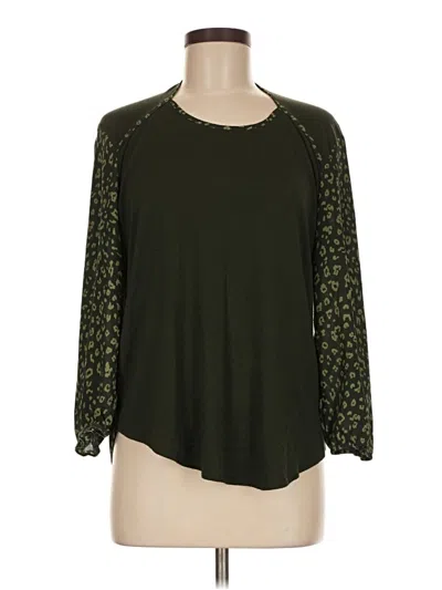 Pre-owned Fortune + Ivy 3/4 Sleeve Top Green Crew Neck Tops