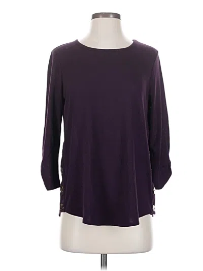 Pre-owned Fortune + Ivy 3/4 Sleeve Top Purple Boatneck Tops