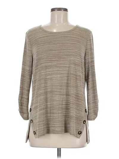 Pre-owned Fortune + Ivy 3/4 Sleeve T-shirt In Brown