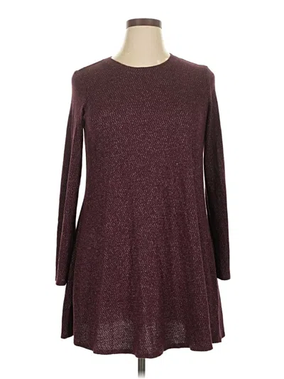 Pre-owned Fortune + Ivy 3/4 Sleeve T-shirt In Burgundy
