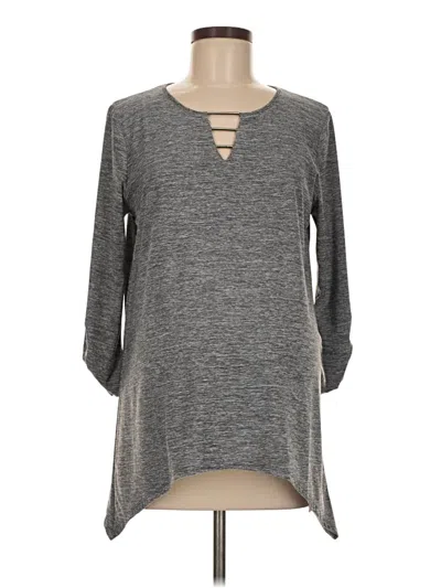 Pre-owned Fortune + Ivy 3/4 Sleeve T-shirt In Gray